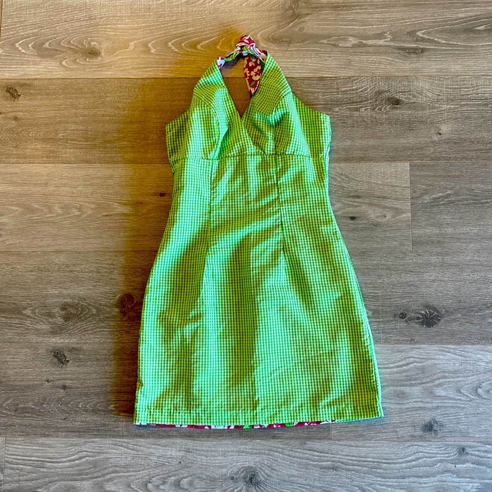 Reversible halters dress